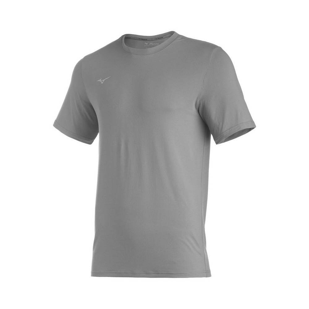 Mizuno Men's Comp Diamond Short Sleeve Crew Baseball T-Shirts Grey (350636-POJ)